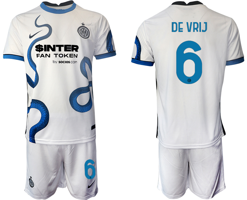 Men 2021-2022 Club Inter Milan away white #6 Soccer Jersey